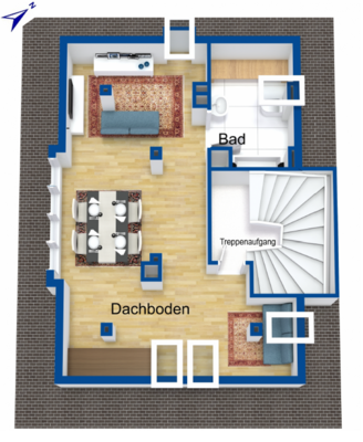 D Grundriss Dachgeschoss